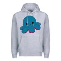 Heather Grey angry blue moody reversible octopus Premium Hoodie - lanVoArt