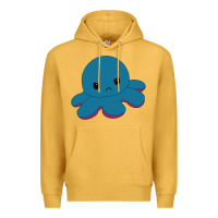 Mustard angry blue moody reversible octopus Premium Hoodie - lanVoArt
