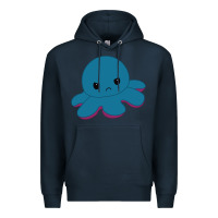 Navy angry blue moody reversible octopus Premium Hoodie - lanVoArt