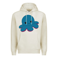 Oatmeal Heather angry blue moody reversible octopus Premium Hoodie - lanVoArt