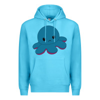 Ocean Blue angry blue moody reversible octopus Premium Hoodie - lanVoArt