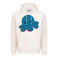 Pale Pink angry blue moody reversible octopus Premium Hoodie - lanVoArt