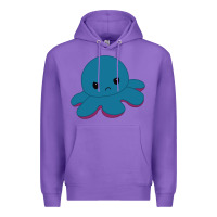 Purple angry blue moody reversible octopus Premium Hoodie - lanVoArt