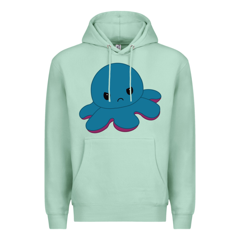 Angry Blue Moody Reversible Octopus Premium Hoodie by lanVoArt | Teevron