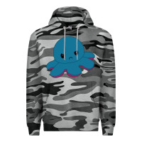 Slate Camo angry blue moody reversible octopus Premium Hoodie - lanVoArt