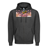 Charcoal Heather I Dig You Valentine 16oz Zipper Hoodie - CowhideDigitalArt