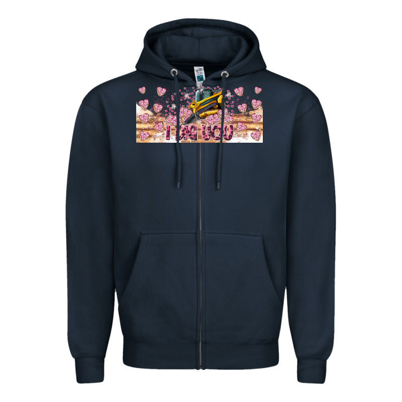 I Dig You Valentine 16oz Zipper Hoodie by CowhideDigitalArt | Teevron