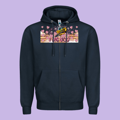 I Dig You Valentine 16oz Zipper Hoodie Designed By Cowhidedigitalart