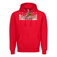 Red I Dig You Valentine 16oz Zipper Hoodie - CowhideDigitalArt