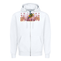 White I Dig You Valentine 16oz Zipper Hoodie - CowhideDigitalArt