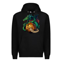Black dragon and a d20 Premium Hoodie - lanVoArt
