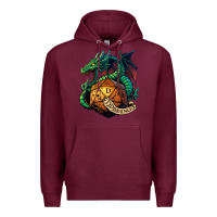 Burgundy dragon and a d20 Premium Hoodie - lanVoArt