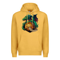 Mustard dragon and a d20 Premium Hoodie - lanVoArt