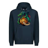 Navy dragon and a d20 Premium Hoodie - lanVoArt