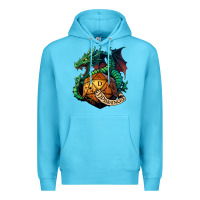 Ocean Blue dragon and a d20 Premium Hoodie - lanVoArt