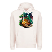 Pale Pink dragon and a d20 Premium Hoodie - lanVoArt