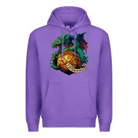 Purple dragon and a d20 Premium Hoodie - lanVoArt