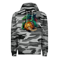 Slate Camo dragon and a d20 Premium Hoodie - lanVoArt