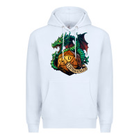 White dragon and a d20 Premium Hoodie - lanVoArt