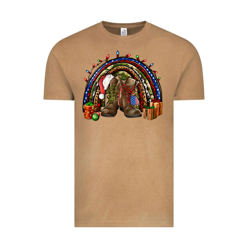Army Christmas Rainbow Vintage Tee by NancyCooperArtShop | Teevron