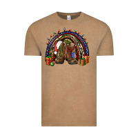Vintage Coffee Army Christmas rainbow Vintage Tee - NancyCooperArtShop