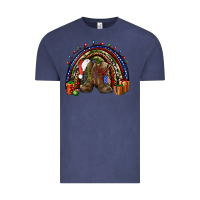 Vintage Denim Army Christmas rainbow Vintage Tee - NancyCooperArtShop