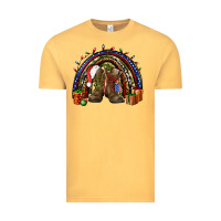 Vintage Mustard Army Christmas rainbow Vintage Tee - NancyCooperArtShop