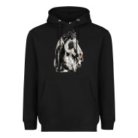 Black paint horse Heavyweight Hoodie - LillyAllenDesigns