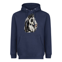 Navy paint horse Heavyweight Hoodie - LillyAllenDesigns