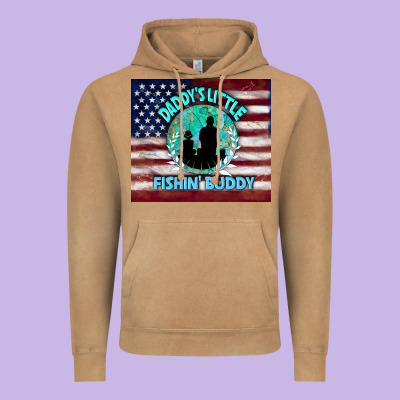 Daddy's Little Fishin Buddy Vintage Hoodie Designed By Tumblerdesignbyshophia