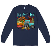 Navy its fall yall Long Sleeve Tee - CowGirlArtShop