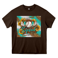 Chocolate Brown Baseball Mom Squad Tumbler Heavy Core Tee - BundleAndBundleShop