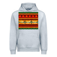 Heather Grey thunderbird bullskull Aztec pattern Urban Hoodie - BarkalooDesign