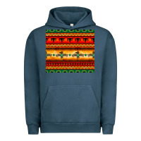 Pigment Midnight Navy thunderbird bullskull Aztec pattern Urban Hoodie - BarkalooDesign