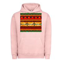 Pigment Salmon thunderbird bullskull Aztec pattern Urban Hoodie - BarkalooDesign