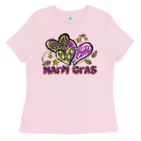 Bubblegum Pink Mardi Gras heart Ladies Tee - LillyAllenDesigns