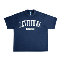 Navy levittown new york ny vintage athletic sports design t shirt Urban Heavy Tee - lanVoArt