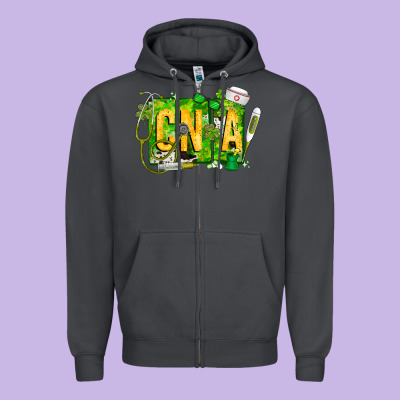 St. Patricks Day Cna Zipper Hoodie Designed By Cowhidedigitalart