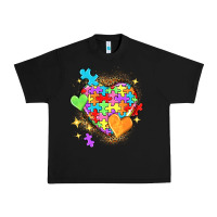 Black Autism hearts Urban Heavy Tee - NancyCooperArtShop