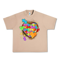 Burro Autism hearts Urban Heavy Tee - NancyCooperArtShop