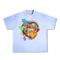 Grape Ice Autism hearts Urban Heavy Tee - NancyCooperArtShop