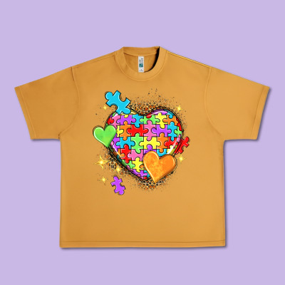 Autism Hearts Urban Heavy Tee Designed By Nancycooperartshop