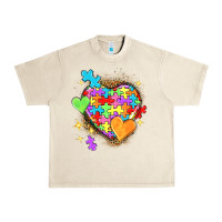Sandshell Autism hearts Urban Heavy Tee - NancyCooperArtShop