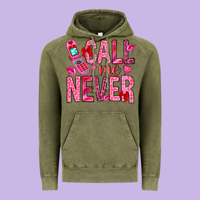 Call Me Never Valentine's Day Vintage Hoodie Designed By Howdyjamesfarm