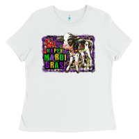 White Mardi Gras Calf Ladies Tee - LillyAllenDesigns