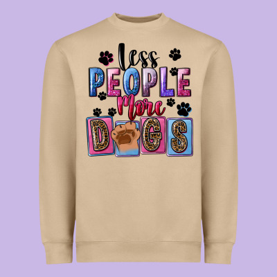 Less People More Dogs Heavyweight Sweatshirt Designed By Fadigitalartstudio