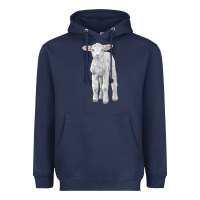 Navy merino wool baby sheep Heavyweight Hoodie - LillyAllenDesigns