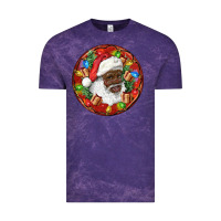 Cloud Purple Black Santa Christmas Vintage Tee - RanaPortraitStore