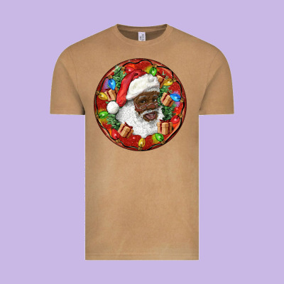 Black Santa Christmas Vintage Tee Designed By Ranaportraitstore