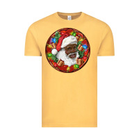 Vintage Mustard Black Santa Christmas Vintage Tee - RanaPortraitStore